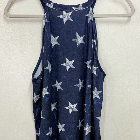 BIBI, Los Angeles Blue with White Stars, Tank Top, Size M - Picture 2 of 6
